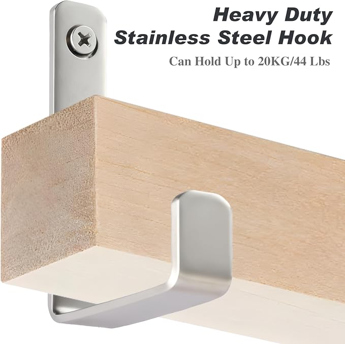 Heavy Duty Hooks, Stainless Steel Hooks for Hanging, Wall Mount Hook, Coat Hook, Wall Hooks Towel Hook Silver Hooks (4 Pack)