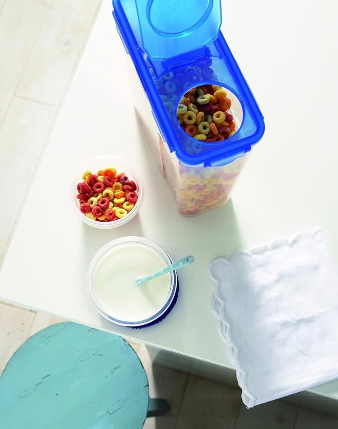 LOCK & LOCK Easy Essentials Food lids (flip-top) / Pantry Storage/Airtight containers, BPA Free, top-16.5 Cup-for Cereal, Clear (Pack of 2)