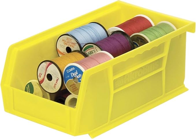 Akro-Mils 30220 AkroBins Plastic Storage Bins, 7"x4"x3", Yellow, 24-Pack | Space-Saving Stackable Bins for Garage, Pantry, Craft Organization