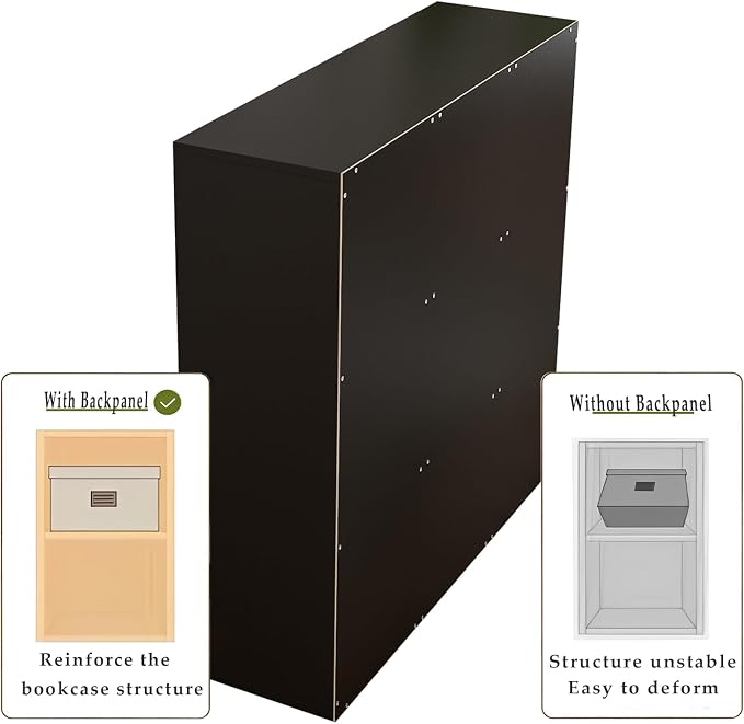 OSCHF 9-Cube Storage Shelf Bookcase, Black | Wooden 3-Tier Open Bookshelf, Fits 11×11" Bins, Vertical or Horizontal Use, Full Back Panels, For Home Office