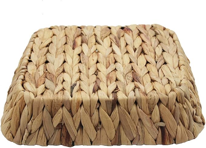 Square Water Hyacinth Weaving Tray, Handwoven Storage Basket | Natural sturdy weave, eco-friendly material, kitchen serving, living room storage, home decor, for family & gifting