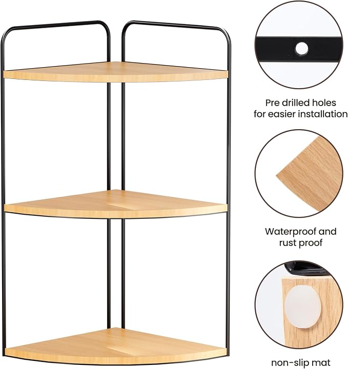 Bathroom Counter Organizer, Vanity & Makeup Countertop Organizer | Corner Bathroom Counter Organizer, Bathroom Sink Organizer, Bathroom Counter Shelf, Countertop Organizer, Corner Desk Shelf