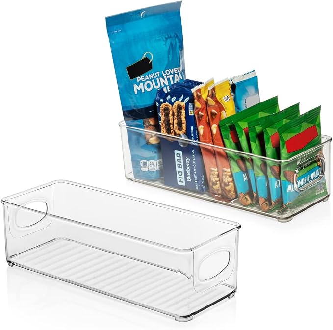 ClearSpace Plastic Pantry Organization and Food Storage Bin – Great Kitchen Organization and Kitchen Storage – Fridge Organizer Bins, Pantry Storage – 6 Pack