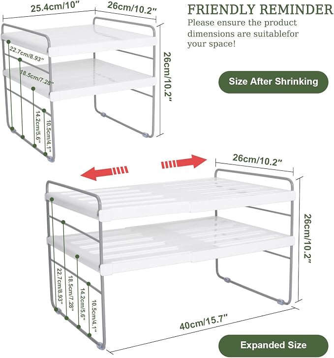 Pantry Organization and Storage for Kitchen - Expandable Kitchen Wrap Box Organizer Rack, Foil Organizer for Cabinet & Counter, Height & Width Adjustable Cupboard Storage Rack - (3 Tier 9.8 to 15.6"L)