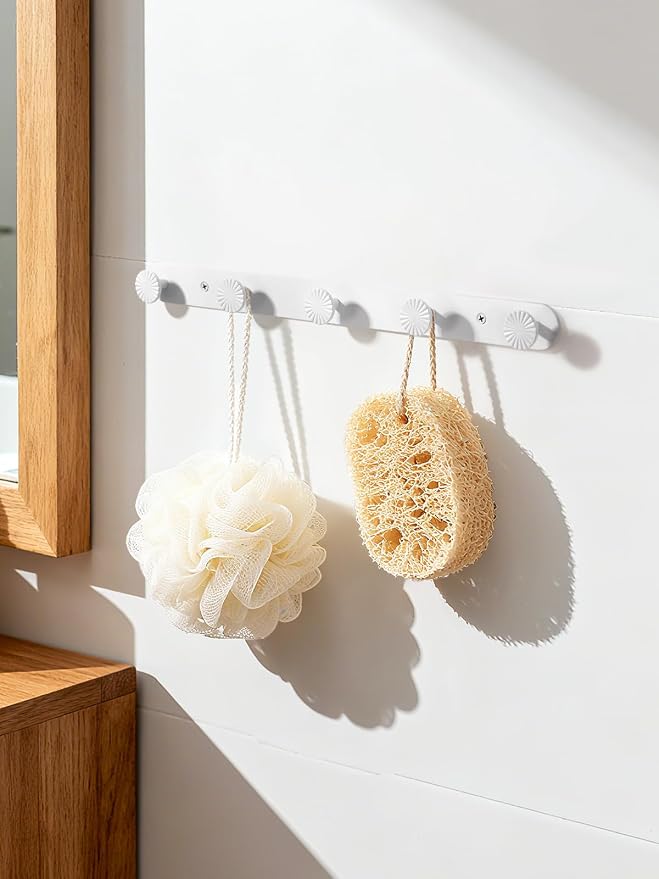 1 Pack Coat Rack Wall Mounted White Towel Hooks for Bathrooms Wall Hooks for Hanging Robe Coat Hooks Kitchen Decorative Heavy Duty Zinc Alloy