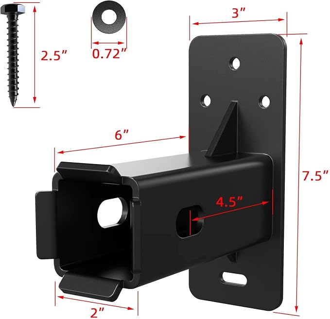 Hitch Wall Mount, Wall Mount Bike Rack Hitch,Hitch Cargo Carrier (2 inch) | Bicycle Hitch Receiver Storage,Cargo Rack Hanging Garage Organizer,Holds up to 300 Lbs