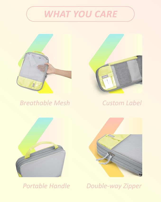 BAGSMART Compression Packing Cubes for Travel Essentials | 14 Set /6 Set /4 Set/2 Set, Lightweight, Durable