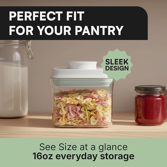 Bop Top Airtight Food Storage Containers | Pop-Top Lid | Multi-Pack | kitchen canister set, for flour, sugar, snacks, pasta, baking