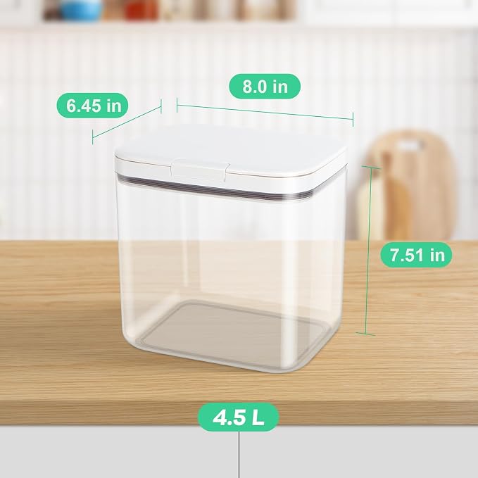 4.75 Qt Rice Flour Container Dog Food Storage Holder with Flip-up Lid Scoop | Airtight Dry Food Containers Pet Cat Food Bin Laundry Room Organization Household Essentials Kitchen Pantry Organizers