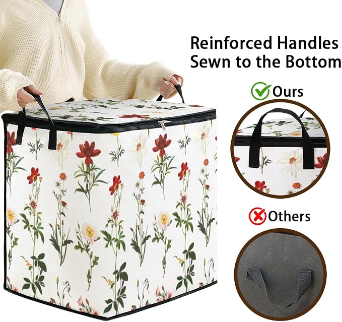 2pcs blanket storage bag for under bed,closet organizers 95L | clothing sweater sheet bedding comforter duvet quilt pillow toy storage bags with lids,dorm room essentials for containers