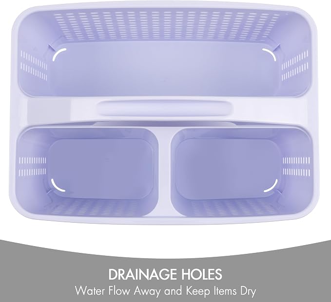 Tiawudi Portable Shower Caddy, Caddy Organizer with Handle, Plastic Shower Basket Hold Soap, Shampoo, Hair Supplies and Beauty Products, Cleaning Supplies Organizer for Home, Dorm, Shelf and Cabinet