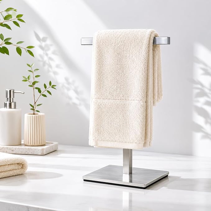 Bathroom Hand Towel Holder Stand，T-Shape Hand Towel Holder Stand SUS304 Stainless Steel for Bathroom，Kitchen or Vanity Countertop