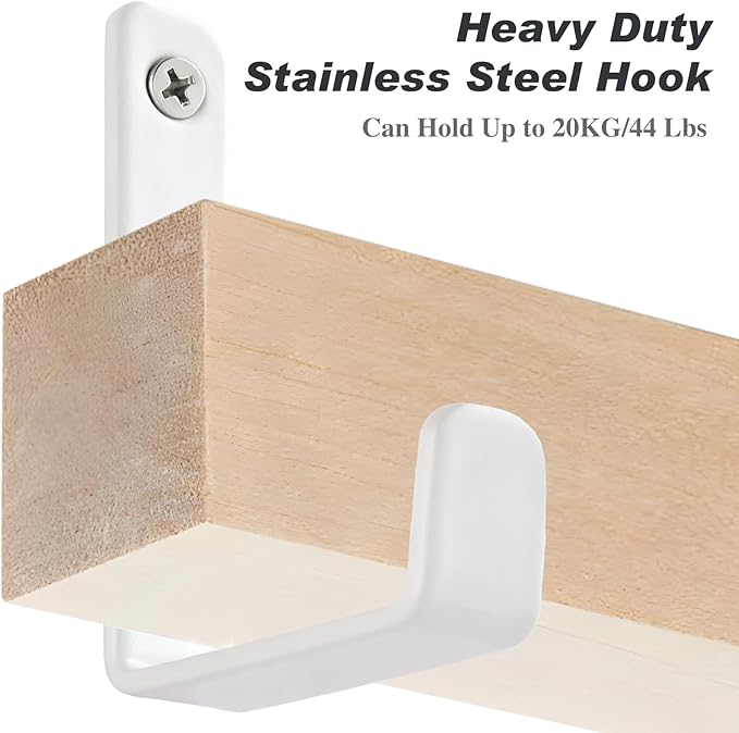 Heavy Duty Hooks, Stainless Steel Hooks for Hanging, Wall Mount Hook, Coat Hook, Wall Hooks Towel Hook Garage Holder Screw Hanger, Utility Hooks, 6 Pack (White)