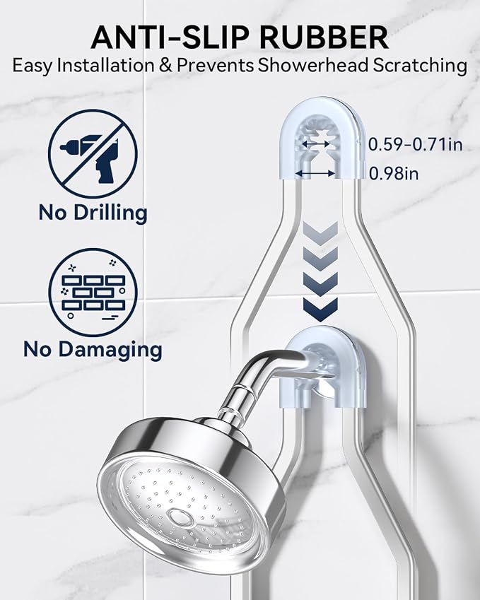 YASONIC Never Rust Shower Caddy Hanging, Aluminum Shower Racks for Inside Shower, 2-Tier Shower Organizer Hanging Over Shower Head with Hooks and Soap Holder, Silver