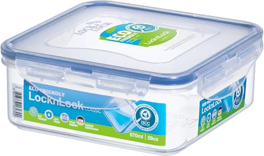 LOCK & LOCK Easy Essentials Food Storage lids/Airtight containers, BPA Free, Square-29 oz-for Veggies, Clear