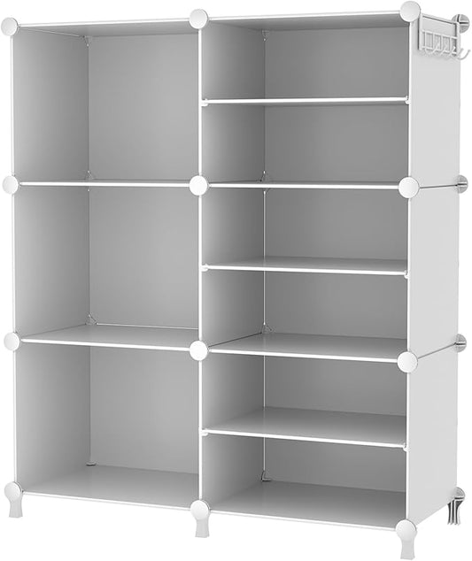 AWTATOS 6 Cube Closet Organizer Storage Shelves, White | Portable Closet Clothes Organizers Storage Shelf DIY Stackable Cubby Shelving for Closet Bedroom Living Room Office