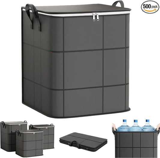 2027 New Thickened XXL Foldable Storage Bag With Reinforced Handles，L*1 | Large Capacity Zippered Fabric Organizer for Bedding & Clothes, Foldable Blanket Bag with Reinforced Handles