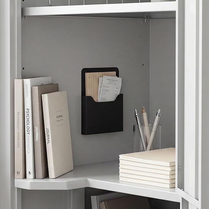 Gilprop 8 Pack Magnetic File Folder Holder for Whiteboard Classroom Storage | 5"x7"x1.2" Hanging Magnetic Wall File Organizer, Refrigerator Magazine Holder, for Mail Letters Paper Desk Office