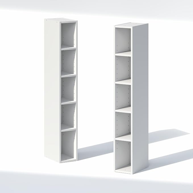 Furinno Fulda 10-Tier Closet Organizers and Storage, Open Shelf, Storage Organizer, 6-Inch Width, for Closet, Bedroom, White