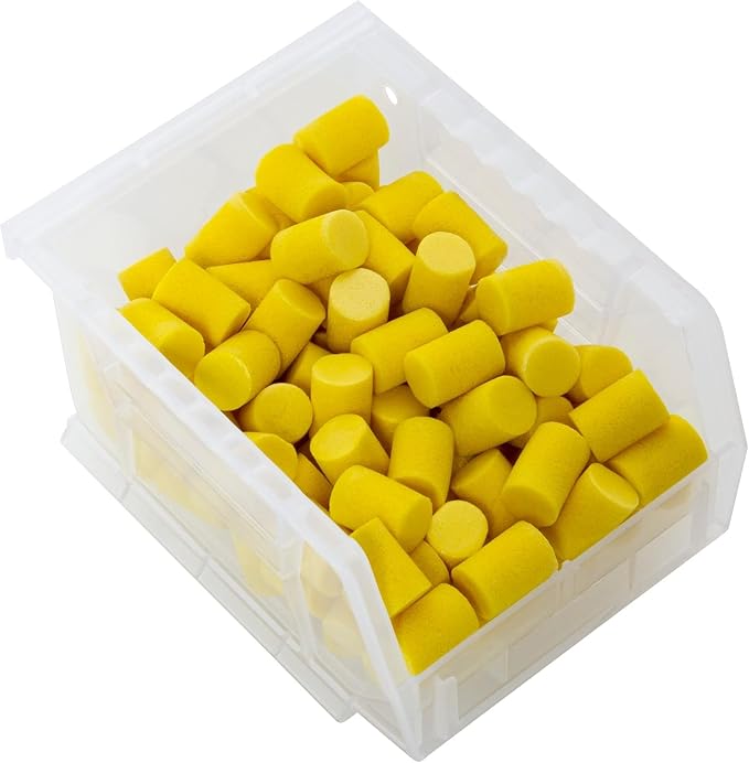 Akro-Mils 30210 AkroBins Plastic Storage Bins, Space-Saving Stackable Bins for Garage, Pantry, Craft Organization, 5" x 4" x 3", Clear, 6-Pack