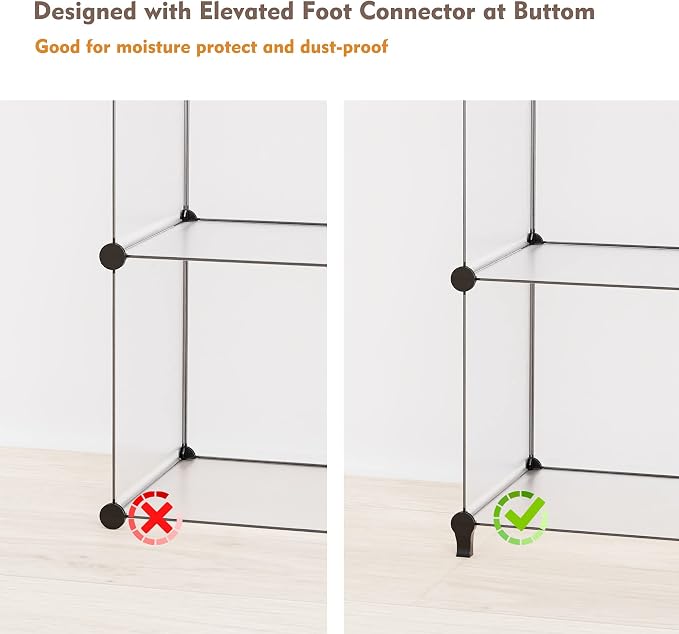 HOMIDEC Closet Organizers and Storage, 9 Cube Storage Organizer, Portable Closet Organizer Storage Cubes Shelves for Clothes, Bedroom, Wardrobe, Kids Room, Bathroom, Transparent | Portable Closet Organizer, Storage Cubes Shelves, for Bedroom, Kids Room...