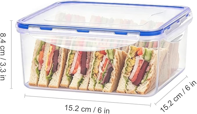 KIGI Large Food Storage Containers, Set of 2 (10 Cup) | Airtight & Leak proof, 4-Sided Locking Lid, Ideal for Meal Prep, Picnic, Lunch & Fruit Storage, BPA-Free Plastic, 81 oz