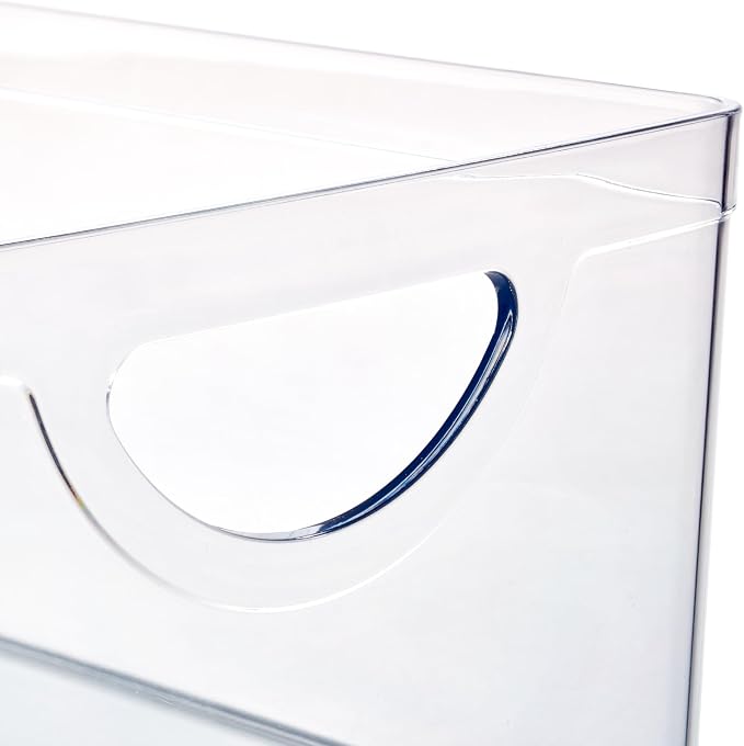 iDesign Stackable Open-Front Storage Bins with Handles, Set of 4, Clear | For Kitchen and Pantry