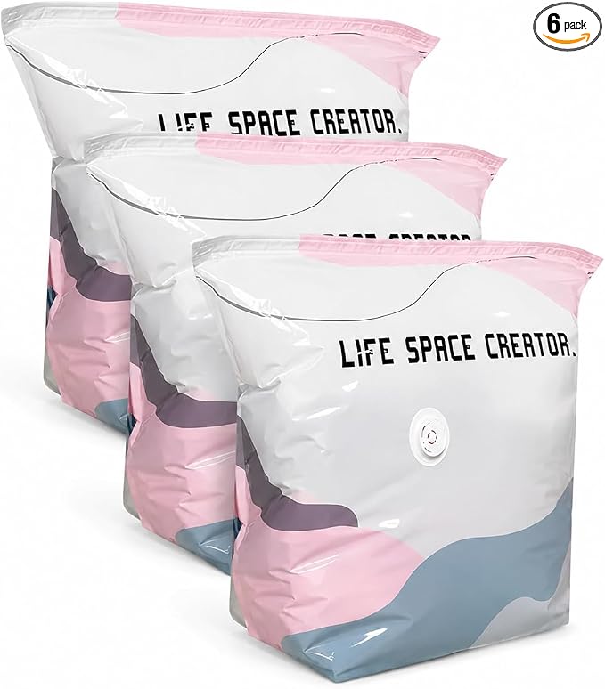 No-Pump Vacuum Storage Bags, 2026 New Space Saver Compression Bags for Clothes, Portable Large Cube Storage Bags for Comforters, Blankets, Bedding and Seasonal Items (19.6 * 27.5in, 3)