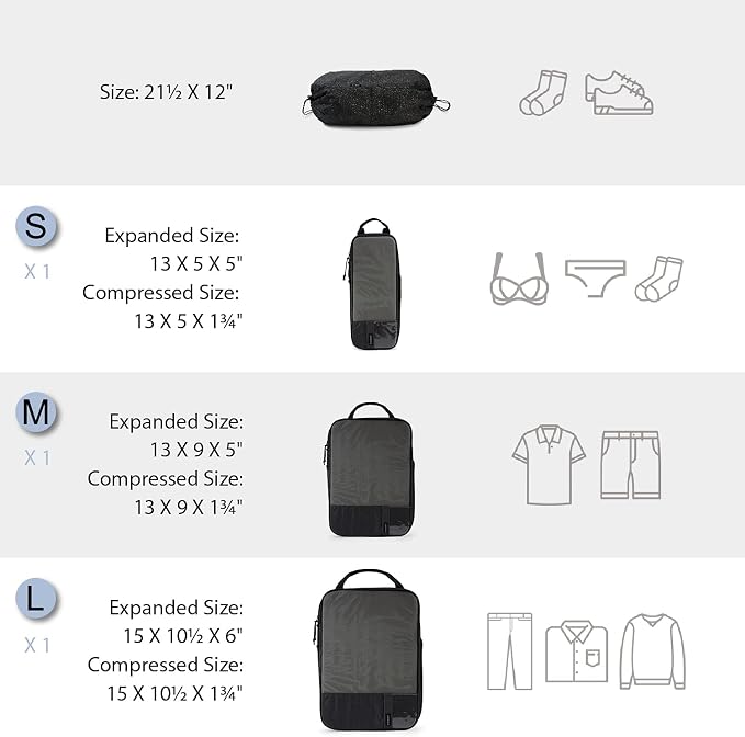 BAGSMART Compression Packing Cubes for Travel Essentials | 14 Set /6 Set /4 Set/2 Set, Lightweight, Durable