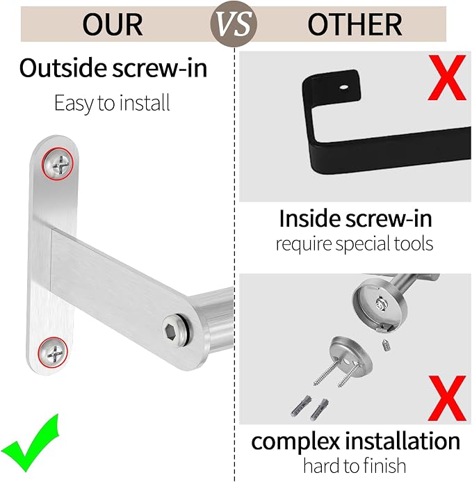 JUYSON Single Towel Bar for Bathroom, 24 Inch Towel Rack, Brushed Nickel | Wall Mounted, Stainless Steel, Rust Resistant, Space-Saving Design, Easy Installation