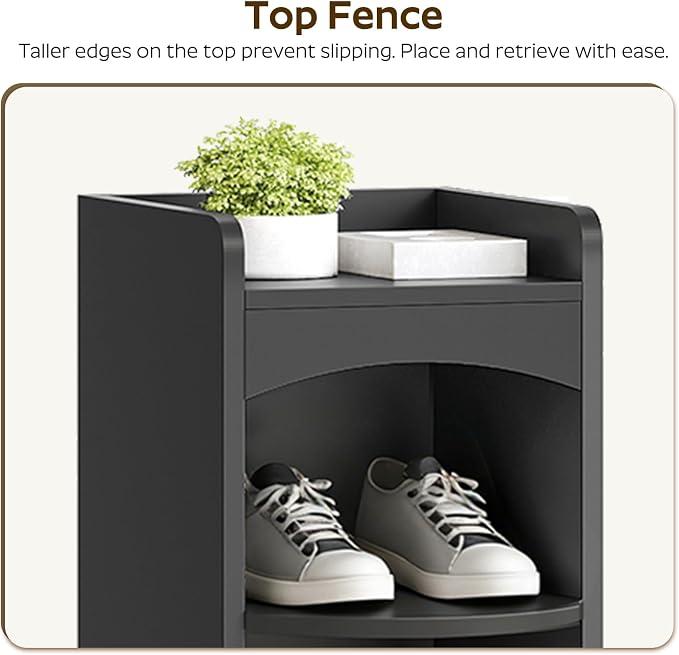 9-Tier Tall Shoe Rack, Wooden Shoe Storage Organizer, Narrow Shoe Cabinet with Removable Shelves for Small Spaces, Holds 9 Pairs of Shoes, for Entrance, Hallway, Black SS02BK