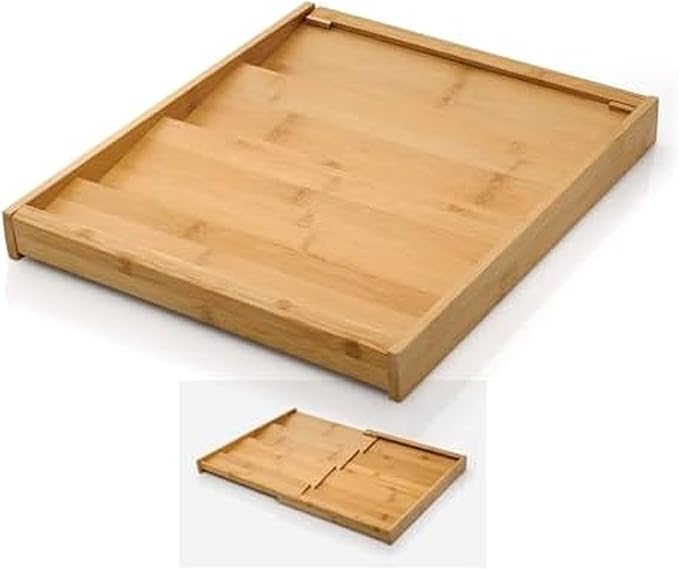 Copco Bamboo Expandable Spice Organizer Drawer and Counter Lazy Susan Turntable Style Tiered Rack - Adjustable 4-Tier Natural Wood Kitchen Spice Storage Organizer for Cabinet, Pantry, or Bathroom