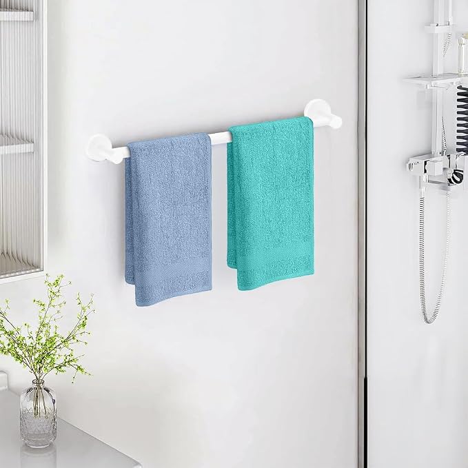 MGahyi Towel Racks for Bathroom-Adjustable Towel Holder(13.18inch-24inch) Sturdy and Rustproof Towel Bar Wall Mounted, Single Towel Bar Rod for Bathroom Accessories (White, 1Pack)