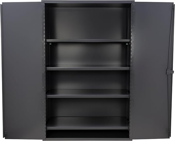 Jamco Heavy Duty Steel Storage Cabinet, Lockable Doors, 7200 lb Cap., Gray | 14-Gauge All-Welded Steel Cabinet, 4 Adjustable Shelves (1,800 Lbs Capacity Each), 24"D X 48"W X 74"H, Lockable,