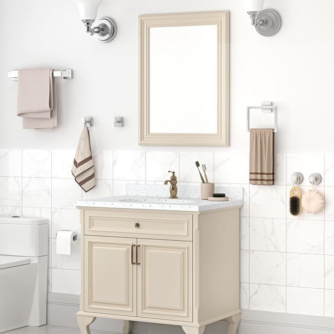 Bathroom Hardware Accessories Set: Bath Towel Bar Set, Towel Racks for Bathroom Wall Mounted, SUS304 Stainless Steel (Brushed Nickel, 7-Pieces)