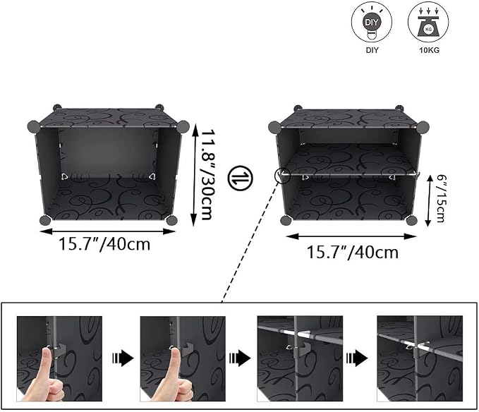 HOMIDEC Shoe Rack Organizer 48 Pair Modular Shoe Storage Cabinet for Closet | PP Plastic, Sturdy Steel Frame, Waterproof, Dustproof, Easy Clean, Shoe Shelves for Closet Garage Hallway Bedroom Entryway