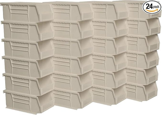 Akro-Mils 30220 AkroBins Plastic Storage Bins, 7"x4"x3", Stone, 24-Pack