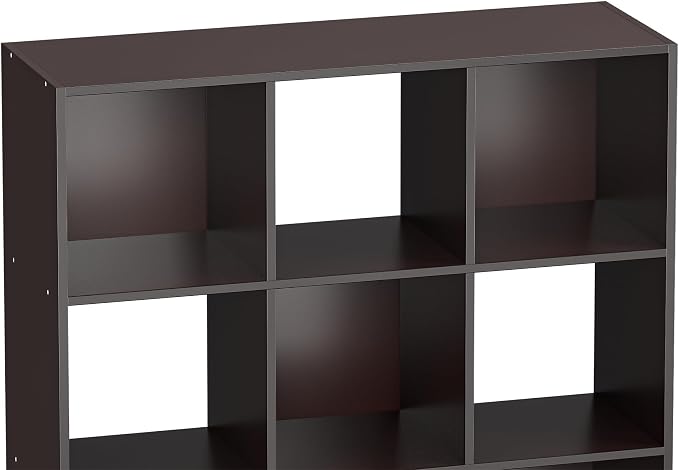 9-Cube Bookcase Storage Shelf Organizer,DIY Display Cube Shelf w/5 Removable Back Panels for Bedroom, Living Room, Home,Office,Study,Brown