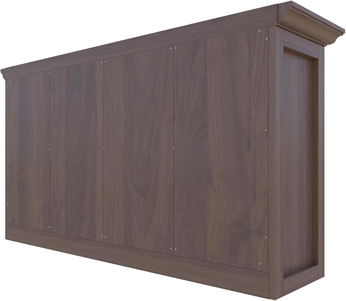 OSCHF 8-Cube Open Bookcase with Base, 2-Tier Low Cabinet, Walnut | Curved Base, Crown Molding, Fits 11×11" Bins, Modern Bookshelf for Living Room, Bedroom, Home Office, TV Stand Storage