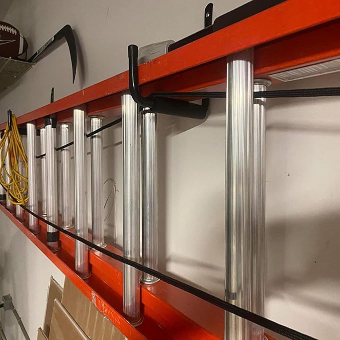 12.7 Inch Heavy Duty Large Tool Hanger, 4 Pack Wall Mounted Garage Storage Hooks, Indoor Outdoor Organizer Rack Load Capacity 50lbs