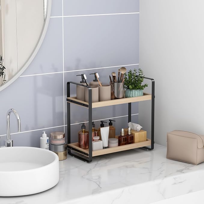 HNRLOY Bathroom Counter Organizer, Bathroom Counter Shelf, Makeup Organizer | Bathroom Countertop Organizer, Bathroom Sink Organizer, Perfume Organizer, Vanity Shelf, Bathroom Organization and Storage