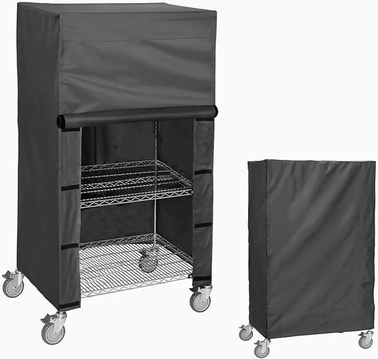 Shelving dust Cover, Fits 60" W x 24" D x 72" H Warehouse Shelves | Waterproof Wire Rack Cover, Nylon Buckles & Hook-and-Loop Closure, For Storage Shelving in Garage, Pantry (No shelves)