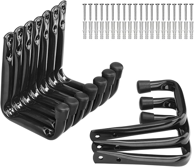 Garage Storage Hooks, Heavy Duty J Utility Hangers (Black, Pack of 10)