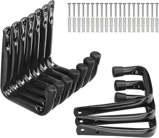 Garage Storage Hooks, Heavy Duty J Utility Hangers (Black, Pack of 10)