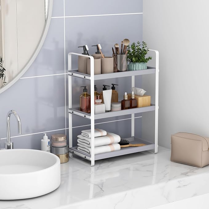 HNRLOY Bathroom Counter Organizer, Bathroom Counter Shelf, Makeup Organizer | Bathroom Countertop Organizer, Bathroom Sink Organizer, Perfume Organizer, Vanity Shelf, Bathroom Organization and Storage