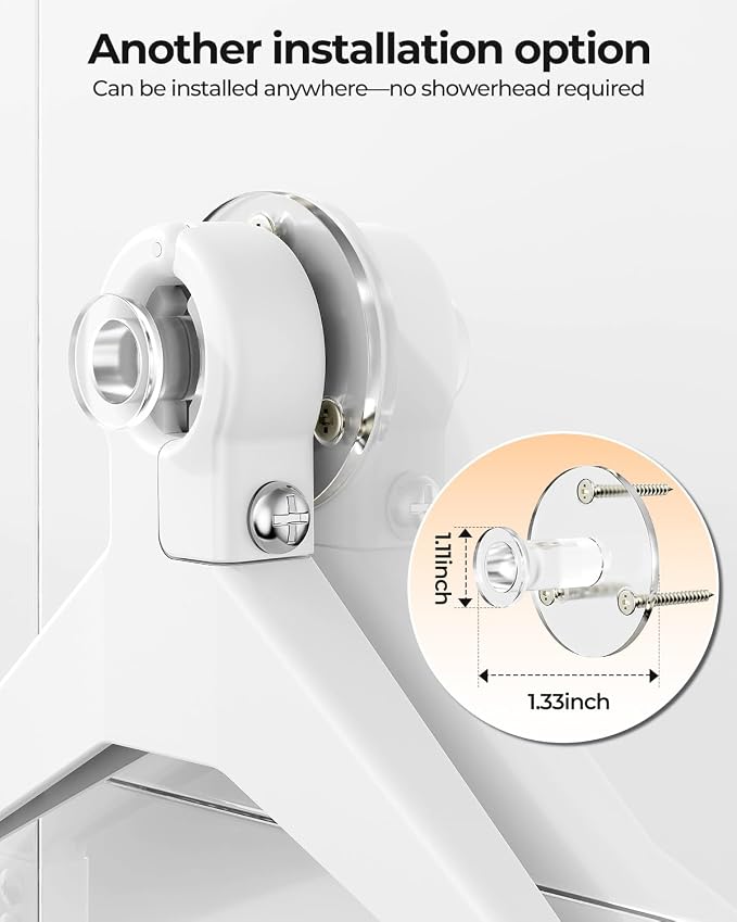 ODesign 2 Tier Shower Caddy for Handheld Shower Heads Anti-Swing White | No drilling required,comes with removable hook and storage box,suitable for handheld and wall-mounted showerheads