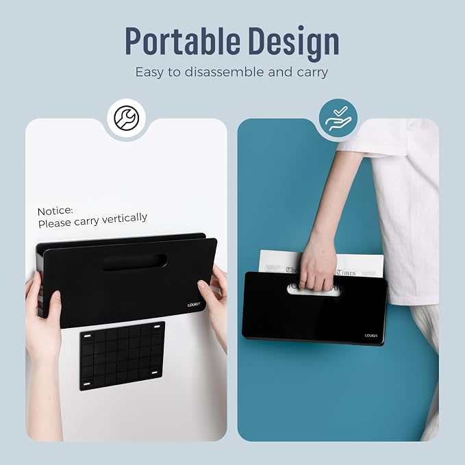 loukin Magnetic File Holder, Wall Mount Paper Organizer, 3 Mount Options | 13.1" x 5.9", Holds up to 300 sheets, Supports 3.31 lb, Magnetic, Adhesive & Screw Mount, Detachable & Portable