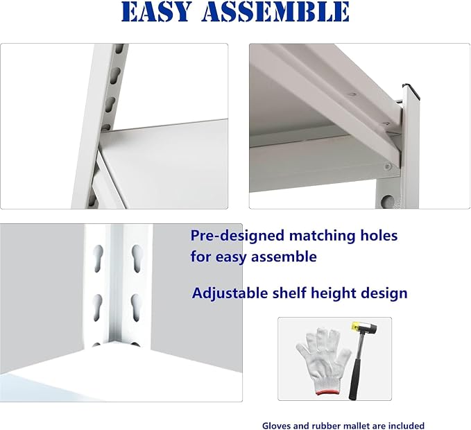 Garage Shelving Adjustable 3 Tier Heavy Duty Metal Storage Shelves Adjustable Utility Rack Organization for Kitchen, Pantry, Closet, Garage, Office 31.5" W x 15.75" D x 31.5" H, White