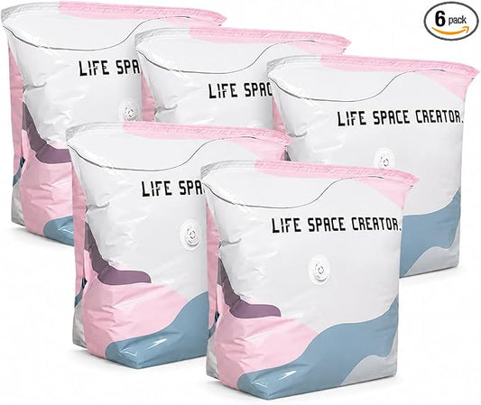 No-Pump Vacuum Storage Bags, 2026 New Space Saver Compression Bags for Clothes, Portable Large Cube Storage Bags for Comforters, Blankets, Bedding and Seasonal Items (19.6 * 27.5in, 5)