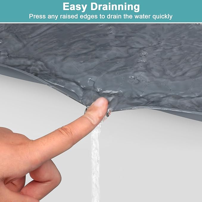 Under Sink Mat 28" x 22", Silicone Under Kitchen Sink Mat, Waterproof Under Sink Protector Mat, Shelf Liners Cabinet Liner for Kitchen and Bathroom, Gray